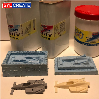 Indy Car cast in Polycast G27 Polyurethane casting resin using a rubber mould taken from 380 Silicone Moulding Rubber