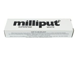 Milliput Superfine White is a fine epoxy putty used for the restoration of porcelain and other ceramics