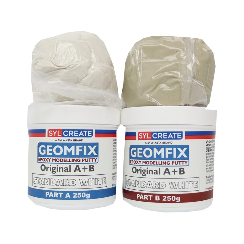 Geomfix Original is an epoxy modelling putty which sets hard as ceramic for model making, restoration and repair work