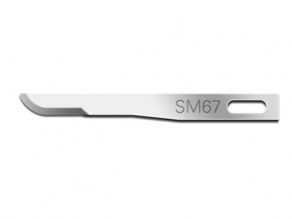 Swann-Morton Fine SM7 Blade is a stainless steel blade featuring a smaller curved cutting edge