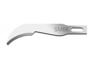 Swann-Morton Fine SM68 Blade feautres a distinctive hook shape which is sharpened along the inside edge of the curve