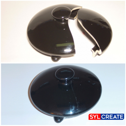 Ceramic teapot lid repair made using Sylmasta Rapid 5 Minute Epoxy Adhesive