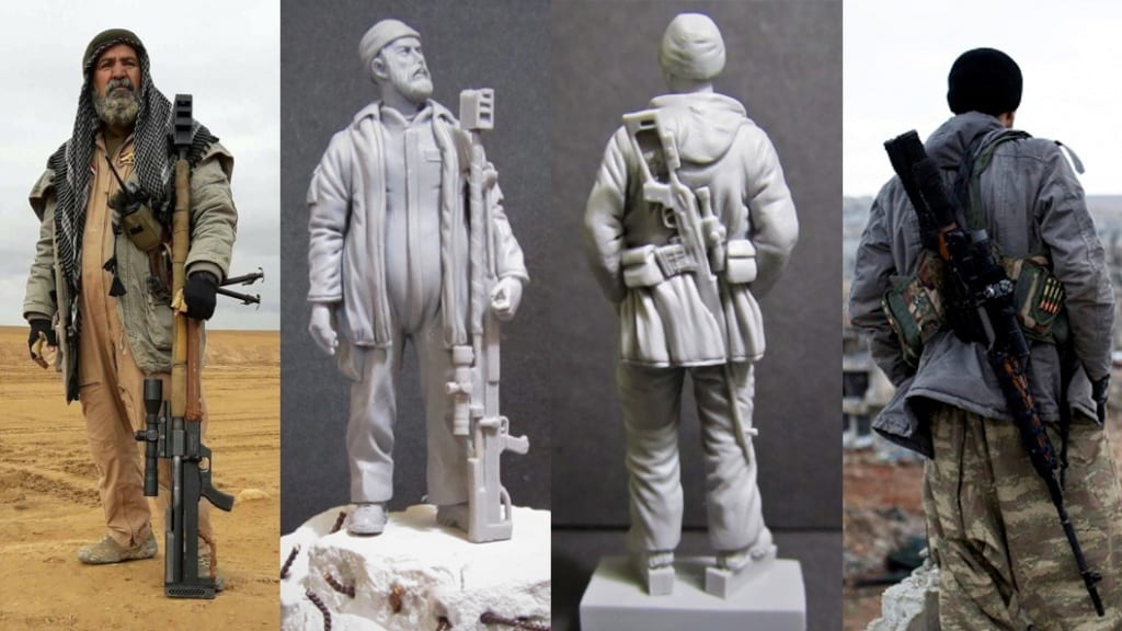 Legendary snipers who fought against ISIS in the Iraq-ISIL War have been sculpted in Magic Sculp by Red Zebra