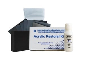 The Sylmasta Acrylic Restoral Kit contains all the products needed to polish acrylic and plastic to a high gloss, ultra shiny finish