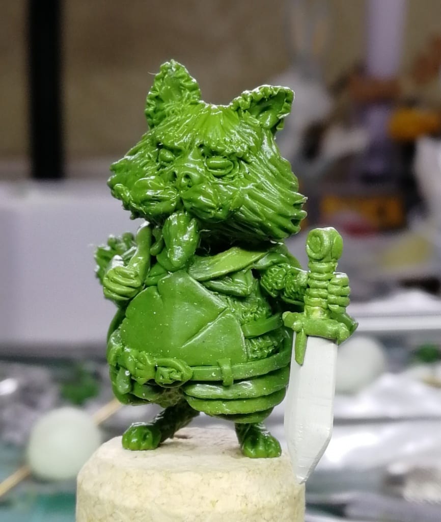 Cats of Crumpton figure carved out of Green Stuff Epoxy Modelling Putty