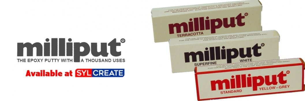 Milliput is the epoxy repair putty with a thousand uses, available to buy today in all six grades from UK based company SylCreate