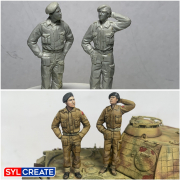 Two soldiers stood on tank from Magic Sculp