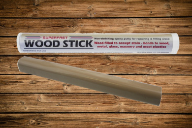 Suoerfast Wood Stick is an epoxy putty used as a filler in repair and restoration applications