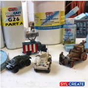 Tanks, trucks and other military vehicles copied using the SylCreate Resin Casting &amp; Silicone Moulding Kit