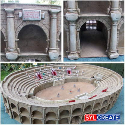 Roman amphitheatre constructed with parts cast using G27 Resin