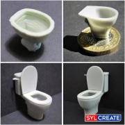 Scale model toilet sculpted from Magic Sculp