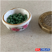 Scale model peas made from Green Stuff Modelling Putty
