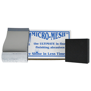 The Micro-Mesh Woodworkers Kit is used to finish wood in place of steel wool, rottenstone, or pumice