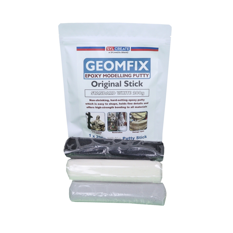 Geomfix Epoxy Modelling Putty Stick is used for model making, sculpting and restoring