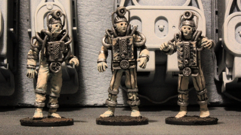 Doctor Who figure collection of Cybermen made from Green Stuff Modelling Putty