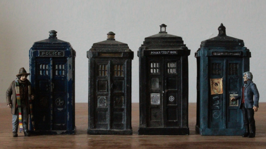 Doctor Who figure miniatures made from Green Stuffy Modelling Putty
