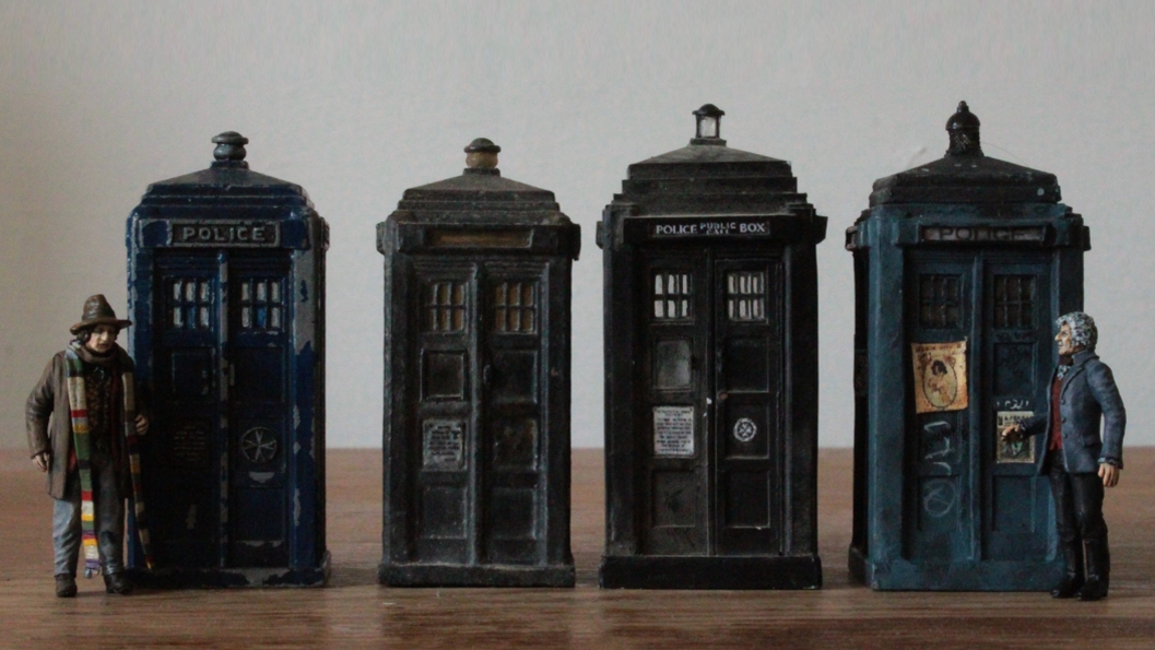 Doctor Who figure miniatures made from Green Stuffy Modelling Putty